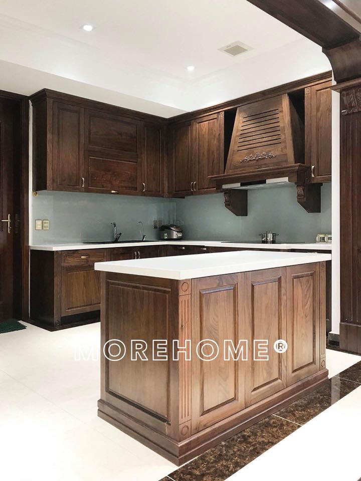 tủ bếp gỗ óc chó ...